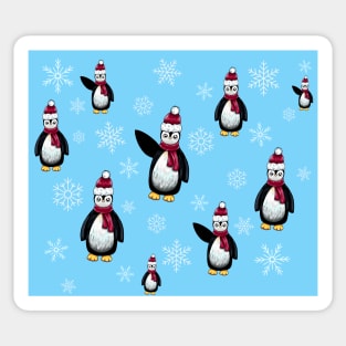 Cute Penguin Snowflake Pattern Sticker